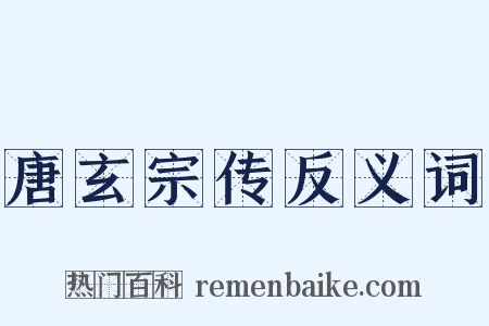 唐玄宗传反义词是什么意思的图片